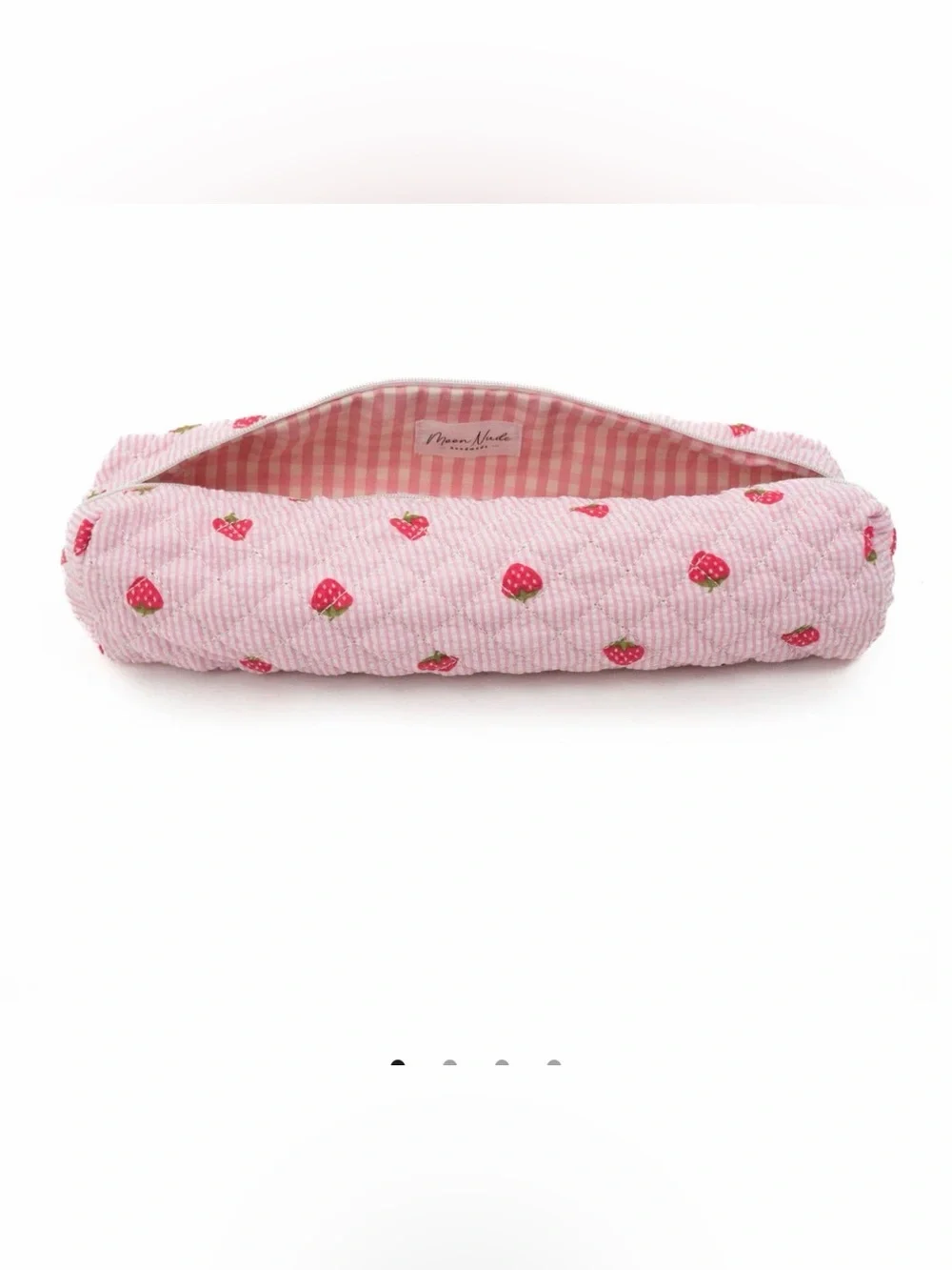 New Moon Nude  Handmade hair tool bag Quilted Pink Strawberry